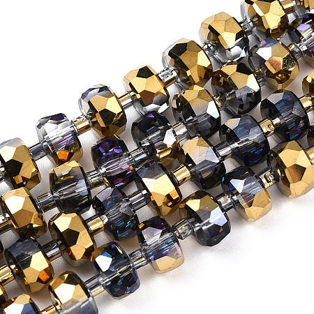 Electroplat Glass Beads Strands X-EGLA-Q092-8mm-D03-1