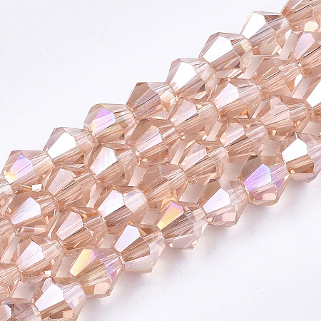 Electroplate Glass Beads Strands X1-EGLA-Q118-6mm-B11-1
