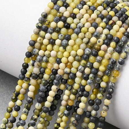 Natural Yellow Turquoise(Jasper) Beads Strands G-Z116-A19-2mm-1