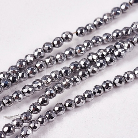 Electroplate Non-magnetic Synthetic Hematite Beads Strands G-J169B-2mm-02-1