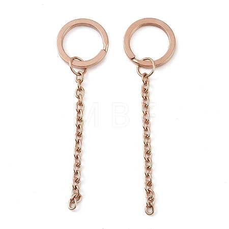 Ion Plating(IP) 304 Stainless Steel Split Key Ring Clasps STAS-L226-009A-RG-1