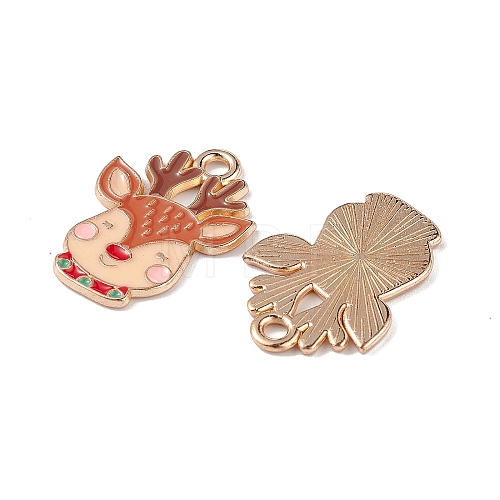 Christmas Alloy Enamel Pendants ENAM-M056-01KCG-1