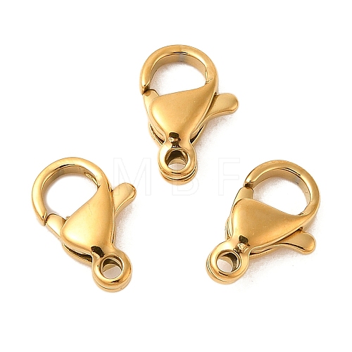 Ion Plating(IP) 304 Stainless Steel Lobster Claw Clasps STAS-AB10-G-01-1