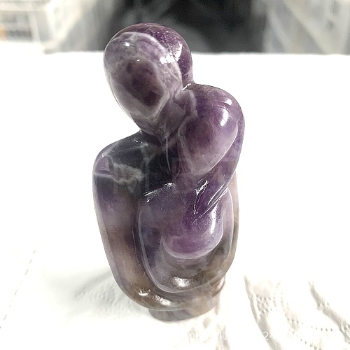 Natural Amethyst Carved Healing Couple Figurines PW-WG76783-10-1