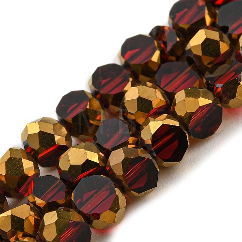 Electroplate Transparent Glass Beads Strands EGLA-G037-02A-HP02-1