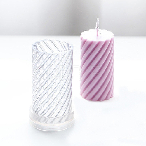DIY Plastic Spiral Shape Cylinder Candle Molds CAND-PW0001-014-1