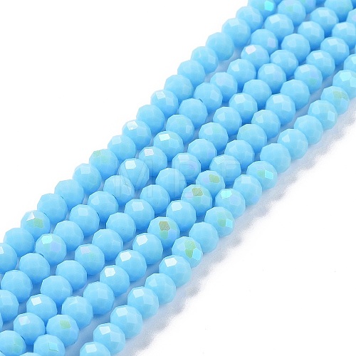 Electroplate Opaque Solid Color Glass Beads Strands X1-EGLA-A034-P6mm-L11-1