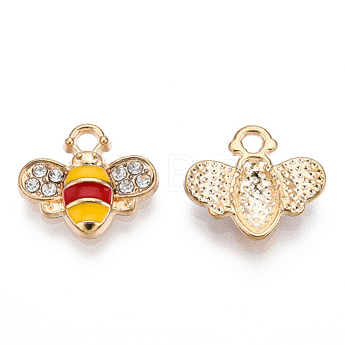 Golden Plated Alloy Enamel Charms ENAM-G212-18G-07-1