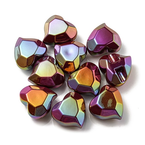 UV Plating Rainbow Iridescent Acrylic Beads OACR-P010-03C-1