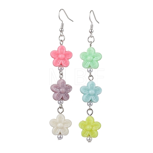 Acrylic Dangle Earrings EJEW-JE05752-01-1