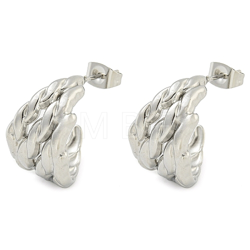 Non-Tarnish 304 Stainless Steel Stud Earrings for Women EJEW-S227-34P-1