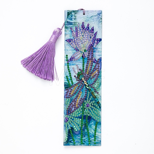 Dragonfly Pattern DIY Diamond Painting Bookmark with Tassel Pendants Kits PW-WGB2A73-01-1