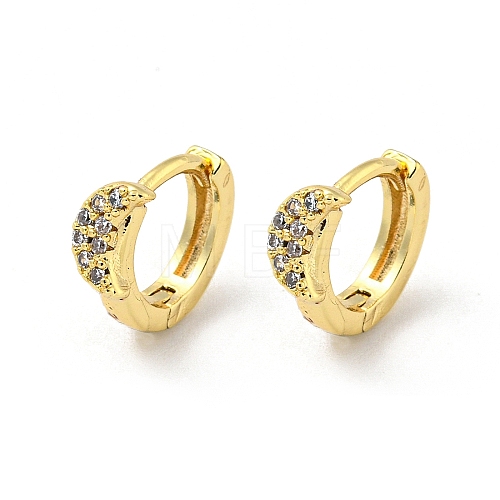 Brass Micro Pave Cubic Zirconia Hoop Earring EJEW-C088-14B-G-1