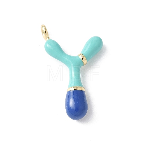 Brass Enamel Pendants KK-E093-03G-Y-01-1