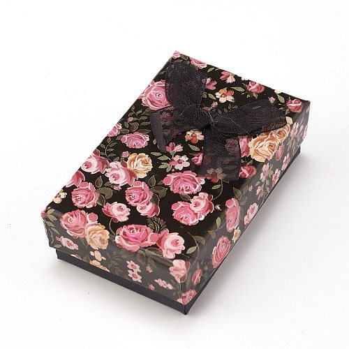 Flower Pattern Cardboard Jewelry Packaging Box CBOX-L007-003A-1