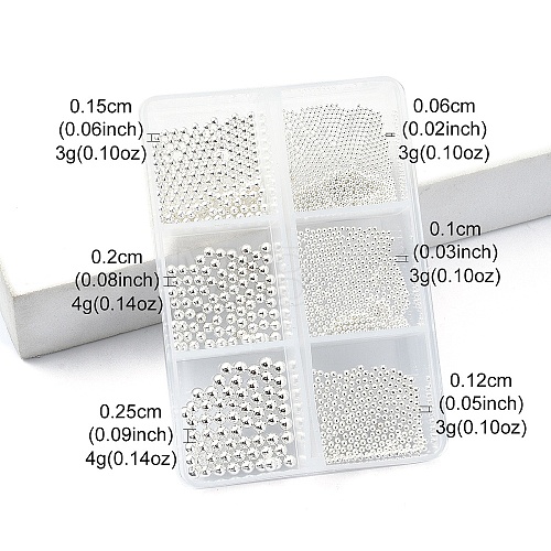 20G Stainless Steel Micro Beads MRMJ-YW0001-065B-S-1