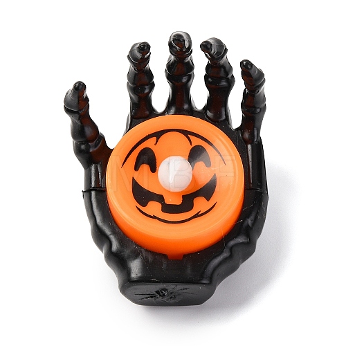 Halloween Resin Skeleton Hand LED Light Figurines Ornament AJEW-Z036-02B-1