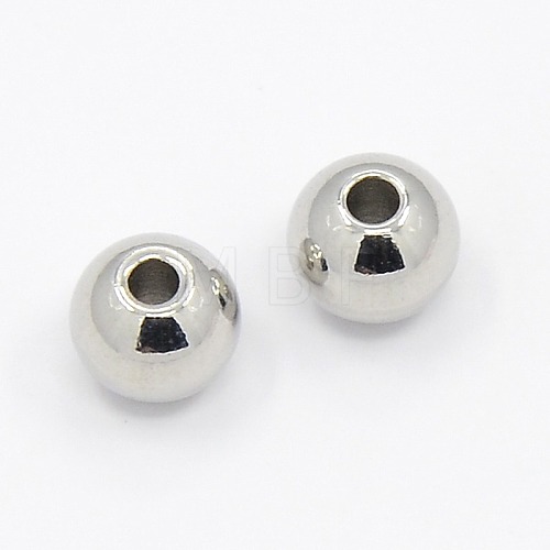 Tarnish Resistant 304 Stainless Steel Smooth Round Beads X-STAS-M006-01A-1