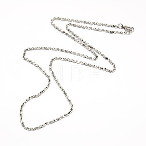 Fashionable 304 Stainless Steel Cable Chain Necklace Making STAS-A028-N081P-1