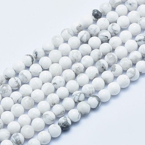 Natural Howlite Beads Strands G-P353-01-4mm-1