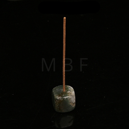 Natural Moss Agate Incense Burners Holder PW-WGE54A8-12-1