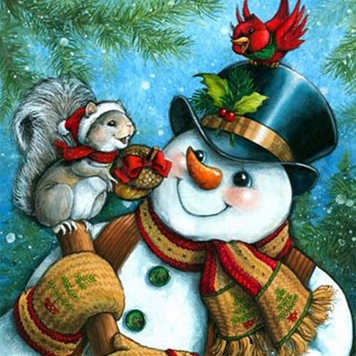 Christmas Theme Snowman DIY Diamond Painting Kits PW-WGB0DEB-05-1