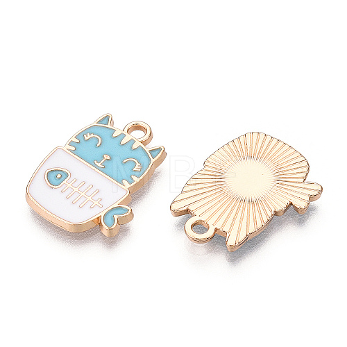 Golden Plated Alloy Enamel Pendants ENAM-T009-90A-RS-1