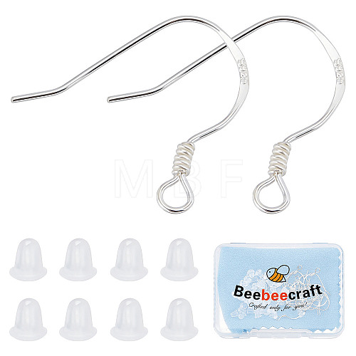 10 Pairs 925 Sterling Silver Earring Hooks STER-BBC0001-38-1