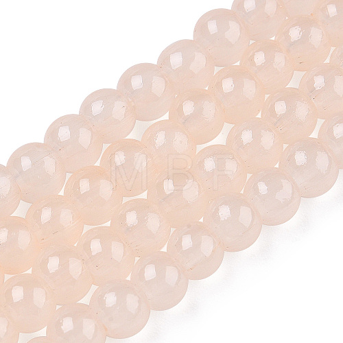 Baking Painted Imitation Jade Glass Round Bead Strands DGLA-Q021-4mm-41-1