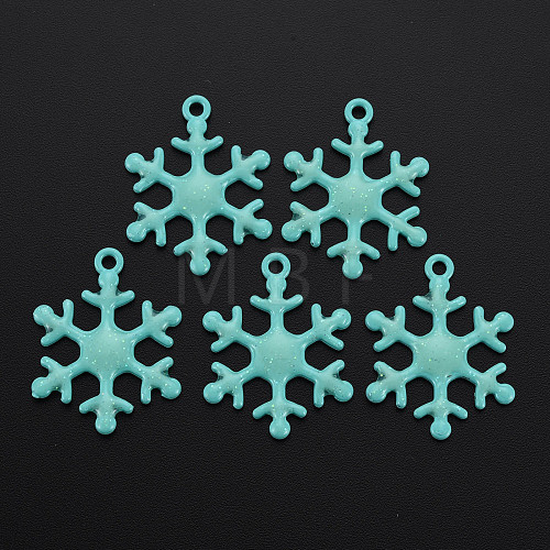 Spray Painted Alloy Enamel Pendants ENAM-N055-036F-NR-1