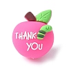 Cartoon Double Sided Apple with Word Thank you Silicone Beads SIL-V001-09C-1