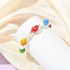 Handmade Millefiori Glass & Natural Cultured Freshwater Pearl Beads Stretch Bracelets for Women BJEW-JB13848-4