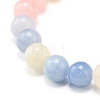 Natural White Jade(Dyed) Imitation Morganite Beads Stretch Bracelet for Men Women for Her BJEW-JB06990-03-6