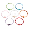 7Pcs Dyed Synthetic Turquoise & Electroplate Non-magnetic Synthetic Hematite Beads Stretch Bracelets BJEW-JB13428-3