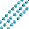 Ion Plating(IP) 304 Stainless Steel & Faceted Glass Handmade Beads Chain CHS-H028-01G-1