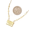 Brass Bag Locket Pendant Cross Link Chain Necklaces for Women NJEW-JN05838-3