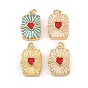 Brass Enamel Locket Pendants KK-P335-04G-2