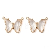 Brass Pave Faceted Glass Connector Charms FIND-Z020-03K-1