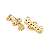 Rack Plating Brass Micro Pave Clear Cubic Zirconia Rectangle Chandelier Component Links X-KKB-L215-037G-3