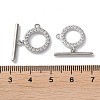 Rack Plating Brass Micro Pave Clear Cubic Zirconia Toggle Clasps KK-M272-11P-3