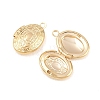 Oval Brass Locket Pendants KK-K414-12F-G-2