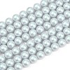 Frosted Glass Pearl Beads Strands GLAA-A044-08A-06-1