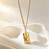 304 Stainless Steel Pave Clear Cubic Zirconia Pendant Necklaces WG5E316-06-1