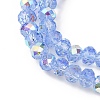 Electroplate Transparent Glass Beads Strands EGLA-A046-01A-20-2