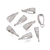 Brass Micro Pave Clear Cubic Zirconia Pendant Bails KK-G542-03S-1