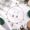 Christmas Bell Alloy Enamel Pendant Necklace & Dangle Earrings Sets SJEW-JS01344-1