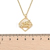 Brass Clear Cubic Zirconia Pendant Necklaces for Women NJEW-R018-02G-02-5