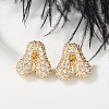 Brass Micro Pave Cubic Zirconia Stud Earrings EJEW-Z091-04G-A-5