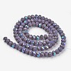 Electroplate Opaque Solid Color Glass Beads Strands EGLA-A044-P6mm-L11-2