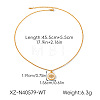 304 Stainless Steel Pave Cubic Zirconia and Enamel Evil Eye Pendant Necklaces WG396DB-03-1